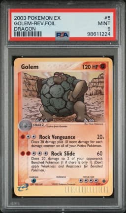 2003 #5 Golem-Reverse Foil PSA 9 EX Dragon