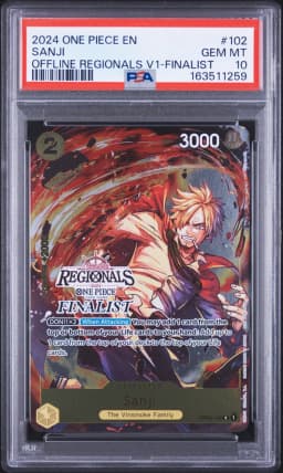 2024 #102 Sanji PSA 10 One Piece Offline Regionals Pack 2024 Vol.1