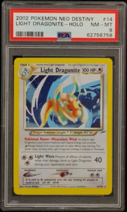 2002 #14 Light Dragonite-Holo PSA 8 Neo Destiny