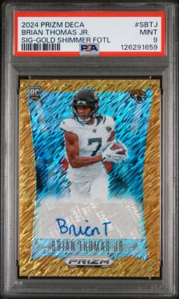 2024 #SBTJ Brian Thomas Jr. PSA 9 Panini Prizm Deca Signatures