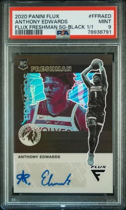 2020 #FFRAED Anthony Edwards PSA 9 Panini Flux Flux Freshman Signatures