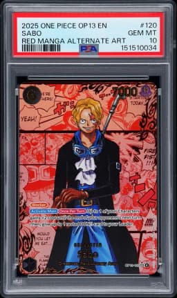 2025 #120 Sabo PSA 10 One Piece OP13-Carrying on His Will