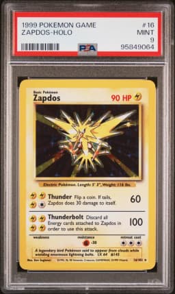 1999 #16 Zapdos-Holo PSA 9 Game