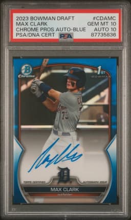 2023 #CDAMC MAX CLARK PSA 10 Bowman Draft Chrome Prospect Autograph