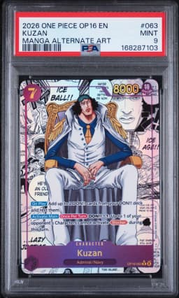 2026 #063 Kuzan PSA 9 One Piece OP16-the Time of Battle