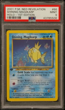 2001 #66 Shining Magikarp-Holo 1st Edition PSA 9 Neo Revelation