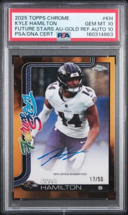 2025 #KH Kyle Hamilton PSA 10 Topps Chrome Future Stars Autographs