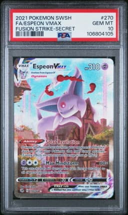 2021 #270 Full Art/Espeon Vmax PSA 10 Sword & Shield Fusion Strike Pokemon