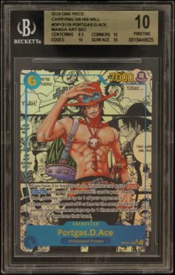 2025 #OP13119 Portgas.D.Ace MANGA ART SEC BGS 10 One Piece Card Game Carrying on His Will