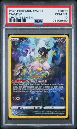2023 #GG10 Full Art/Mew PSA 10 Sword and Shield Crown Zenith