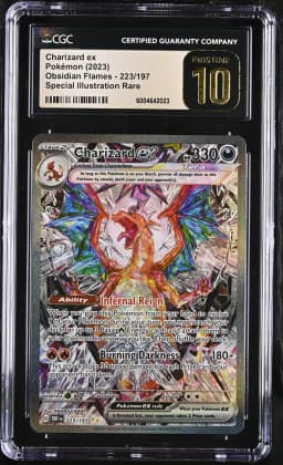 2023 #223 Charizard ex CGC 10 Pristine Obsidian Flames - OBF EN - English