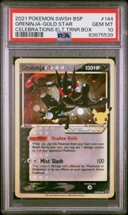 2021 #144 Greninja-Gold Star PSA 10 Swsh Black Star Promo