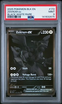 2025 #172 Zekrom EX PSA 9 Blk EN-Black Bolt