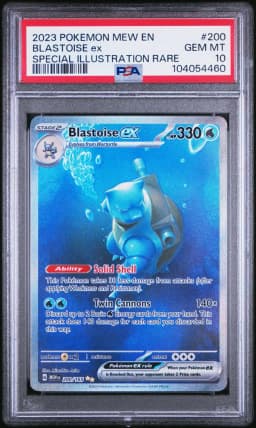 2023 #200 Blastoise EX PSA 10 Mew EN-151 Pokemon