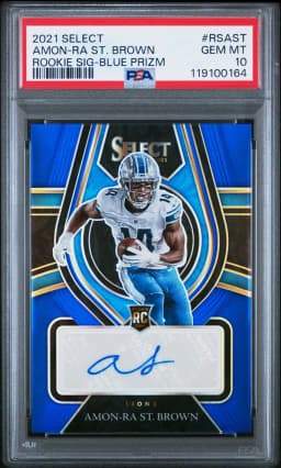 2021 #RSAST Amon-RA St. Brown PSA 10 Panini Select Rookie Signatures