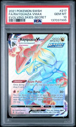 2021 #217 Full Art/Rayquaza Vmax PSA 10 Sword & Shield Evolving Skies