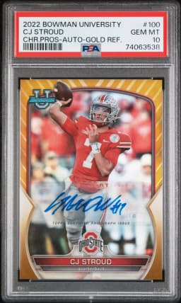 2022 #100 CJ Stroud PSA 10 Bowman University Chrome Prospects