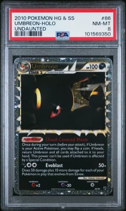 2010 #86 Umbreon-Holo PSA 8 Heartgold & Soulsilver Undaunted