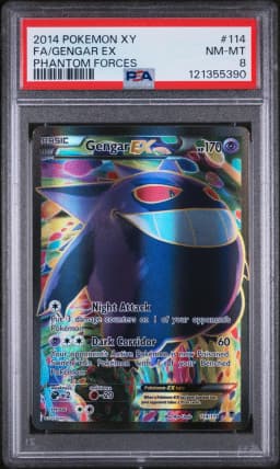 2014 #114 Full Art/Gengar EX PSA 8 XY Phantom Forces