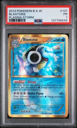 2013 #137 Blastoise PSA 1 Black & White Plasma Storm