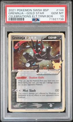 2021 #144 Greninja-Gold Star PSA 10 Swsh Black Star Promo