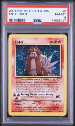 2001 #6 Entei-Holo PSA 8 Neo Revelation