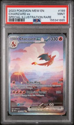 2023 #199 Charizard EX PSA 9 Mew EN-151