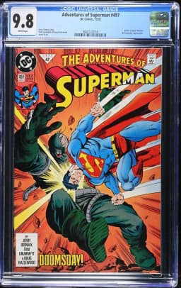 1992 Adventures of Superman #497 CGC 9.8 DC Comics