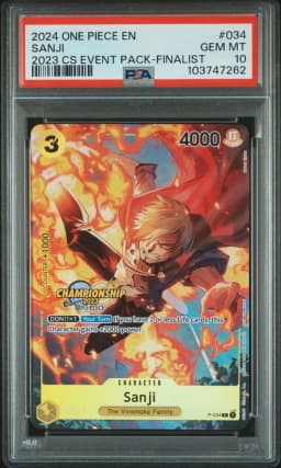 2024 #034 Sanji PSA 10 One Piece Championship 2023 Event Pack