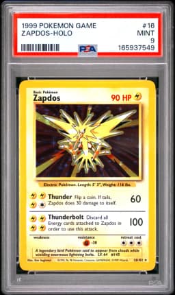 1999 #16 Zapdos-Holo PSA 9 Game