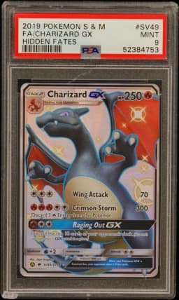 2019 #SV49 Full Art/Charizard GX PSA 9 Sun & Moon Hidden Fates