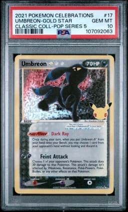 2021 #17 Umbreon-Gold Star PSA 10 Celebrations Classic Collection