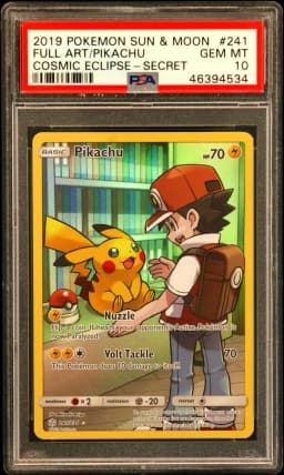 2019 #241 Full Art/Pikachu PSA 10 Sun & Moon Cosmic Eclipse