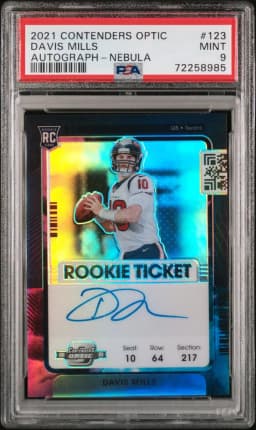 2021 #123 Davis Mills PSA 9 Panini Contenders Optic
