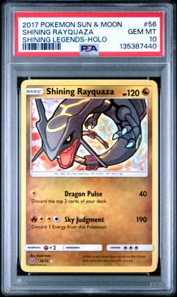 2017 #56 Shining Rayquaza-Holo PSA 10 Sun & Moon Shining Legends