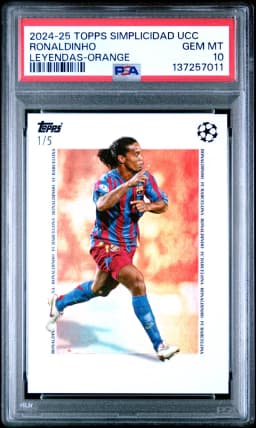 2024 #NA Ronaldinho PSA 10 Topps Simplicidad UEFA Club Competitions