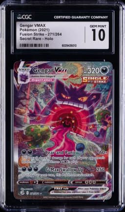 2021 #271 Full Art/Gengar Vmax CGC 10 Sword & Shield Fusion Strike Pokemon