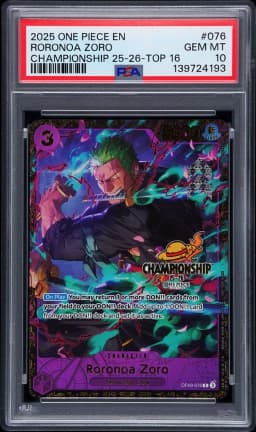 2025 #076 Roronoa Zoro PSA 10 One Piece Promos