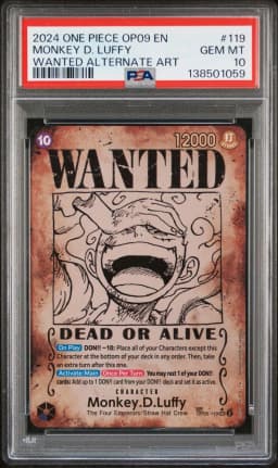 2024 #119 Monkey D. Luffy PSA 10 One Piece OP09-Emperors in the New World