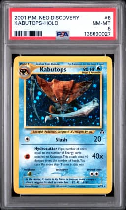 2001 #6 Kabutops-Holo PSA 8 Neo Discovery