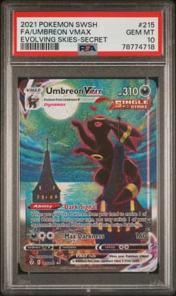 2021 #215 Full Art/Umbreon Vmax PSA 10 Sword & Shield Evolving Skies