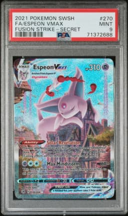 2021 #270 Full Art/Espeon Vmax PSA 9 Sword & Shield Fusion Strike