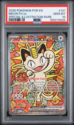 2026 #121 Meowth EX PSA 10 Por EN-Perfect Order