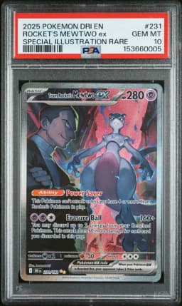 2025 #231 Team Rocket's Mewtwo EX PSA 10 Dri EN-Destined Rivals