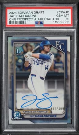 2024 #CPAJC Jac Caglianone PSA 10 Bowman Draft Chrome Prospect Autographs Baseball