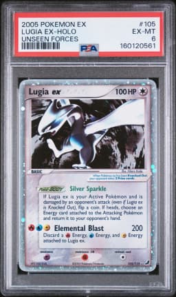 2005 #105 Lugia EX-Holo PSA 6 EX Unseen Forces