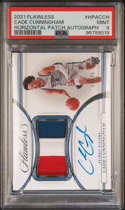 2021 #HPACCH Cade Cunningham PSA 9 Panini Flawless Horizontal Patch Autographs
