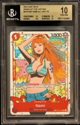 2024 #ST01007 Nami ALT ART TR BGS 10 One Piece Card Game Wings of the Captain