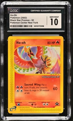 2002 #52 Ho-Oh CGC 10 Black Star Promos - WotC - English