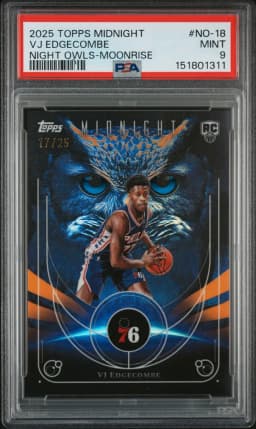 2025 #NO-18 VJ Edgecombe PSA 9 Topps Midnight Night Owls